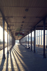 The platform at the railway station in the city of Rybinsk.