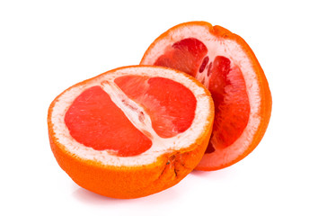 Juicy, tasty and ripe grapefruit. Isolated