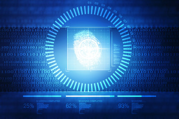 Fingerprint Scanning Technology Concept 2d Illustration
