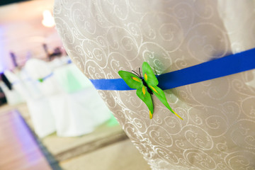 Back of chair with butterfly decoration