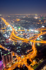 Fototapeta na wymiar Cityscape of Bangkok city at night , Thailand. 