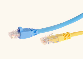 computer network cables isolated on white background