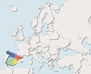 Mappa EU bianca e colore Spain