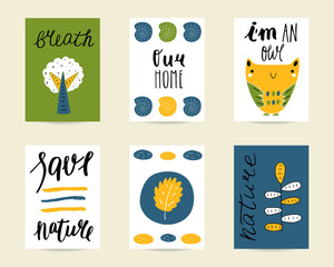 Fototapeta premium Cute hand drawn doodle postcards