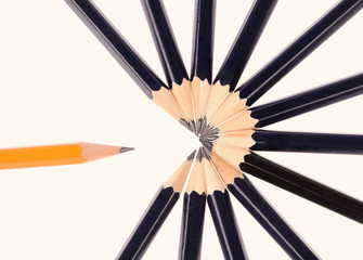  pencils isolated on white background