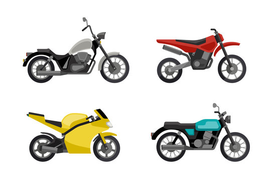 Motorcycles in flat style.