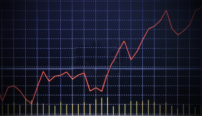 Business screen stock exchange data graph background