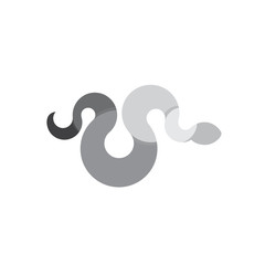 Obraz premium Crawling snake of geometric circles monochrome modern design vector reptiles animal