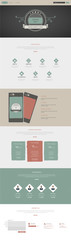 vintage one page website design with smartphone illustration