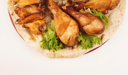 roasted meat with vegetables and potato