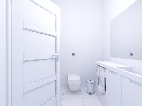 3d illustration of interior design bathroom