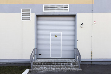 Entrance to transformer room, closed type electric plant