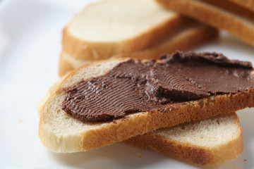 bread with chocolate cream