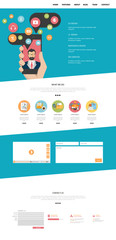 Business One page website design template. Vector Design.