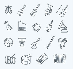 music instruments. Vector icons