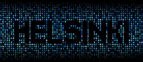 Helsinki text on hex code illustration