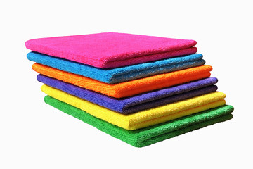 Obraz na płótnie Canvas Stack of colored towels