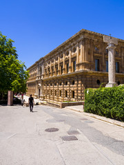 Palast Karls V. Palacio de Carlos auf dem Gel&auml;nde der Alhambra, UNESCO Welterbest&auml;tte, Granada, Andalusien, Spanien