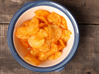 Potato chips top view