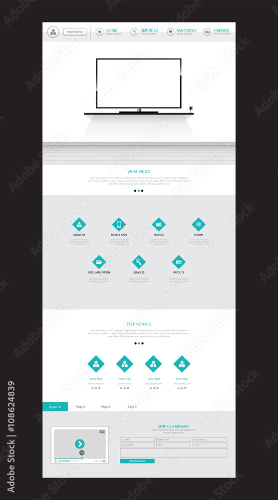 Canvas Prints modern creative one page website design template