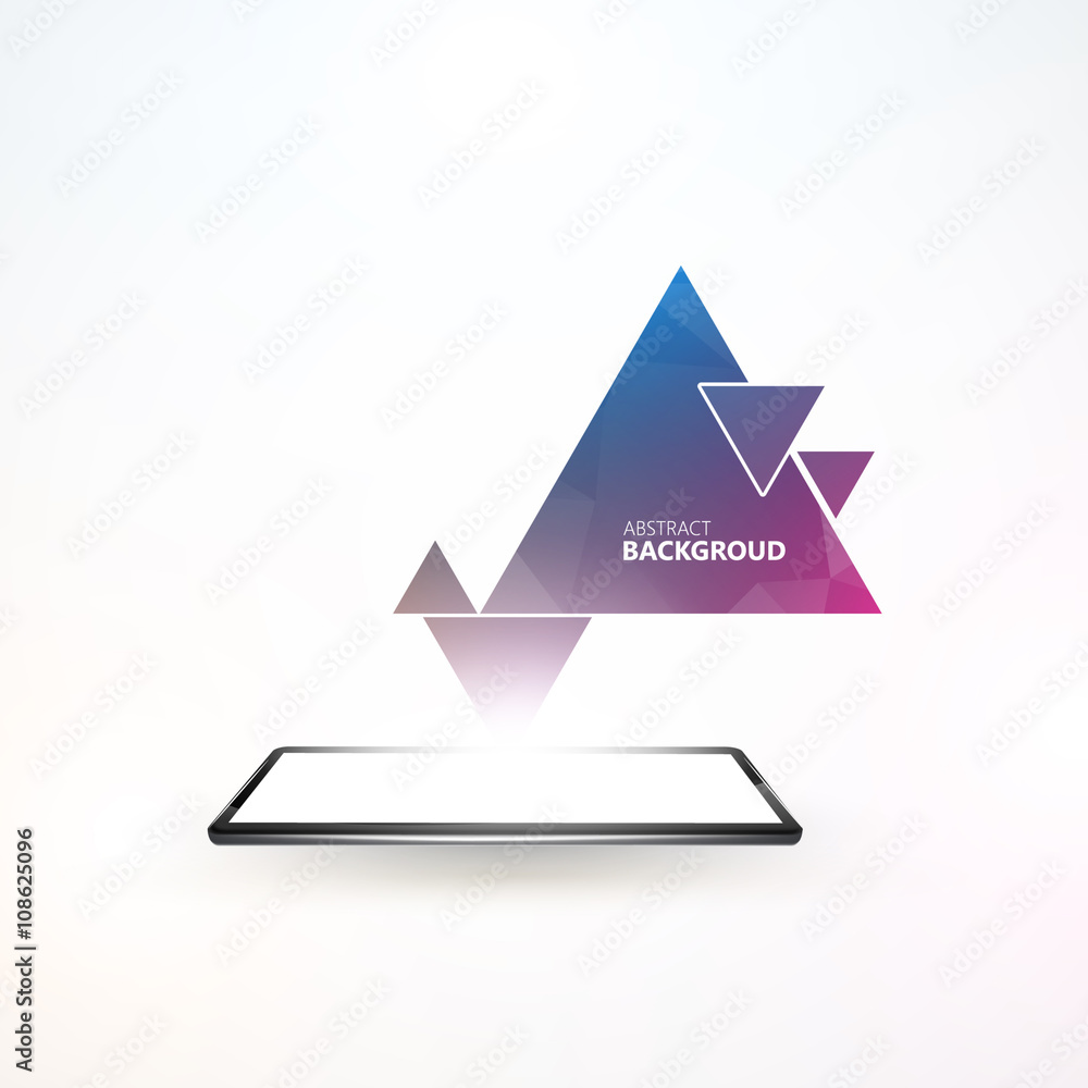 Poster smartphone with outgoing abstract design. vector design