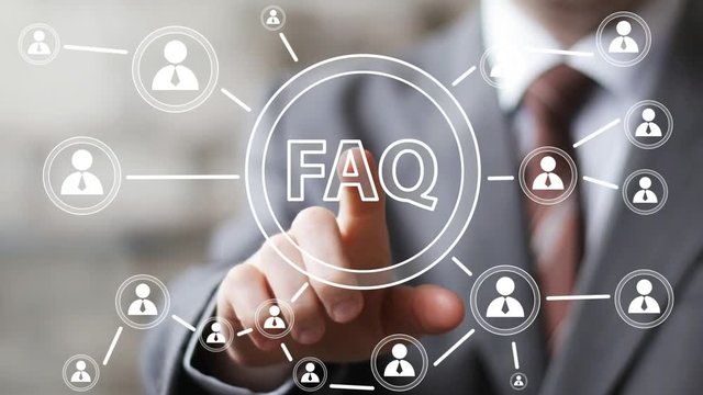 Business button FAQ connection online communication sign