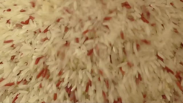 Pile of brown basmati rice 
