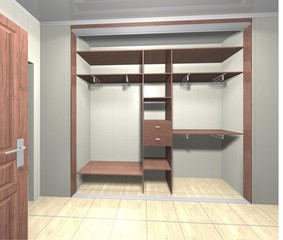 Fototapeta premium internal filling wardrobe with sliding doors 3D render