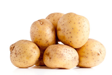 Potatoes on white background
