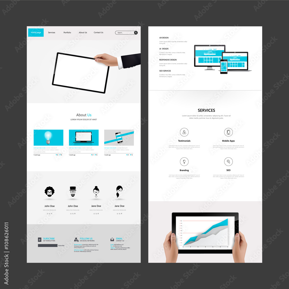 Canvas Prints one page website template design