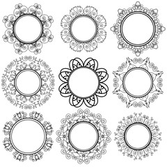 Set of Circle Geometric Ornaments