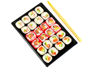 Sushi Florida and California Isolated on White Background
