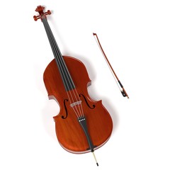Obraz na płótnie Canvas 3d rendering of bass - musical instrument