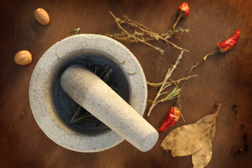 A granite mortar