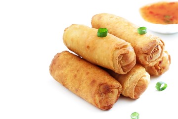 Spring Rolls isolated on white