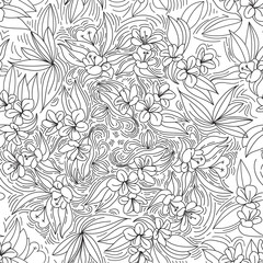 Garden seamless pattern line.decorative, wallpaper, abstract, or