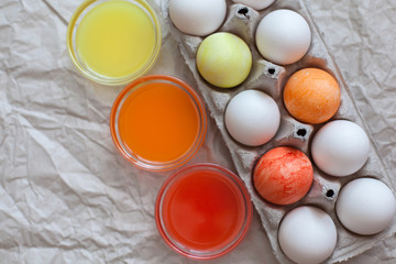 Easter eggs on a white background