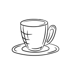 Cup and saucer on a white background