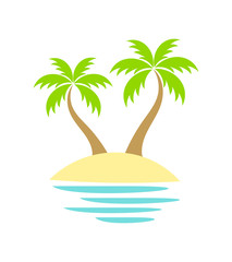 Palm trees on island