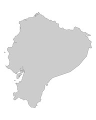 Fototapeta na wymiar Ecuador in Grau - Vektorgrafik