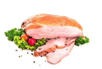 Frischer Schinken, schön dekoriert