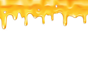 vector drips honey, isolated on white background