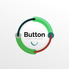 Thin line design geometric button, flat illustration