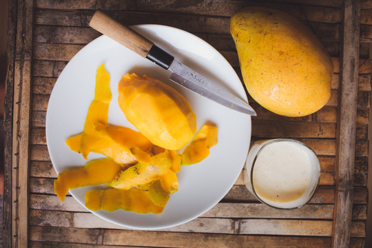 freshness fruit mango,  fresh shake milk