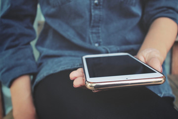 Woman using smart phone