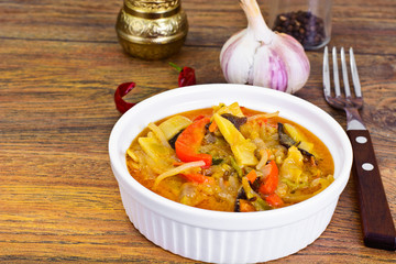 Bean Sprouts with Bell Peppers, Mushrooms Mun, Onions, Bamboo Sh