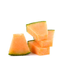 Cantalope melon on white background