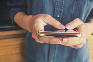 Woman using smart phone