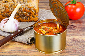 Canned Fish Sprat in Tomato Sauce