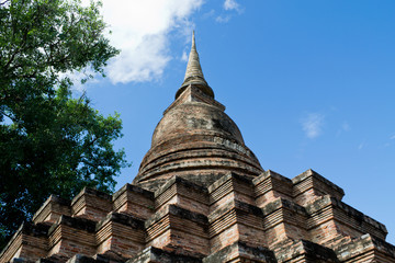Fototapeta premium Ancient city in historic national park in Sukhothai province of